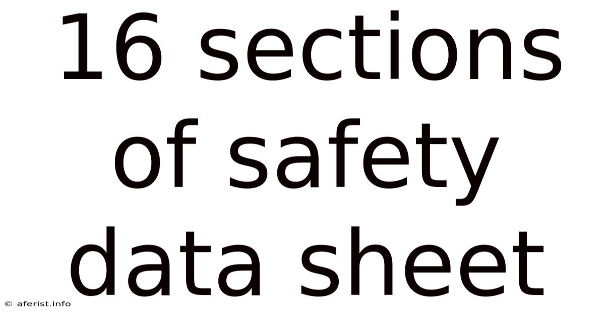 16 Sections Of Safety Data Sheet
