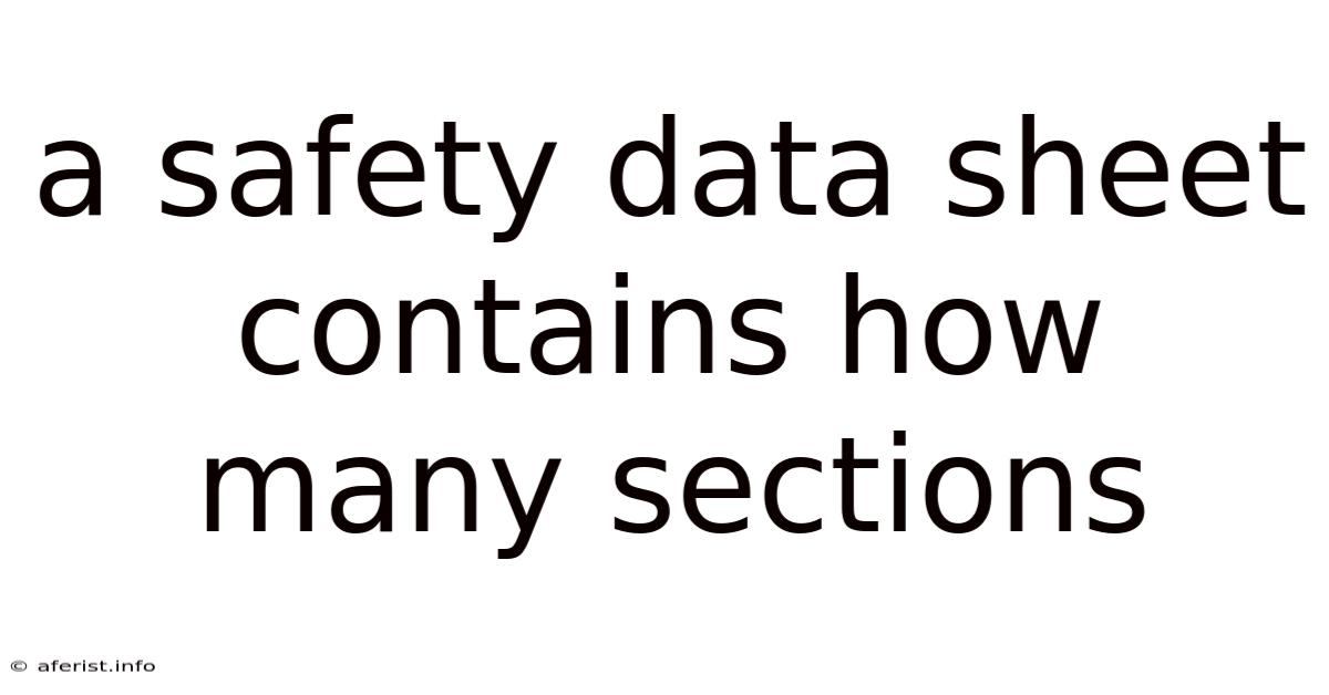A Safety Data Sheet Contains How Many Sections