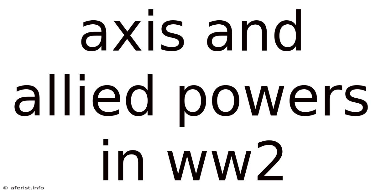 Axis And Allied Powers In Ww2