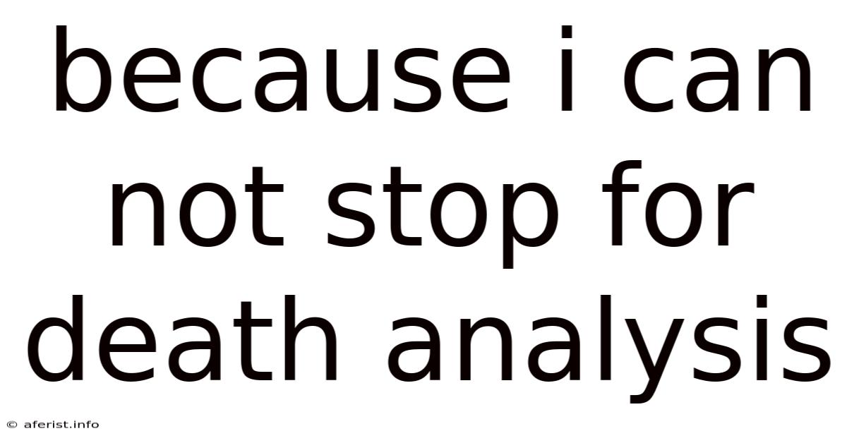Because I Can Not Stop For Death Analysis