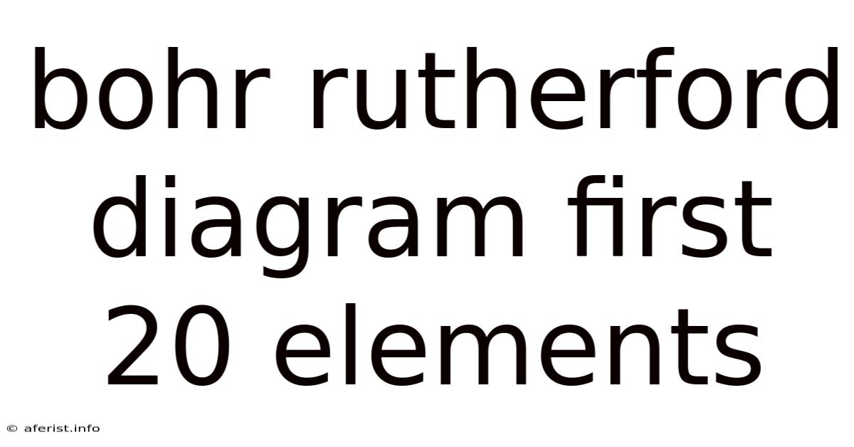 Bohr Rutherford Diagram First 20 Elements