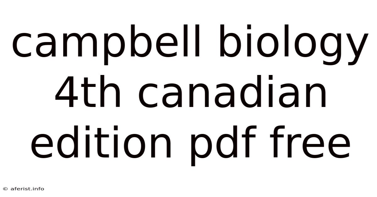 Campbell Biology 4th Canadian Edition Pdf Free