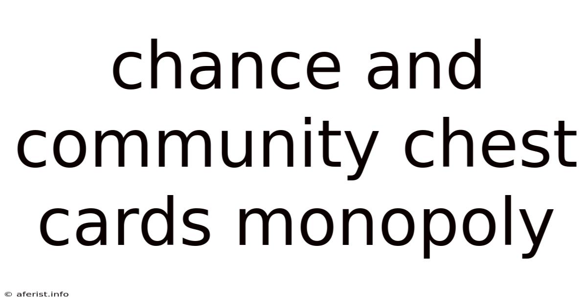 Chance And Community Chest Cards Monopoly
