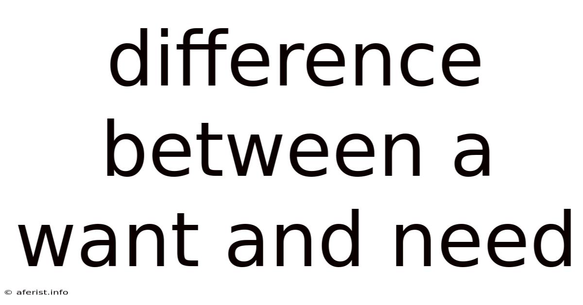 Difference Between A Want And Need