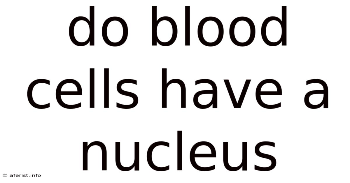 Do Blood Cells Have A Nucleus