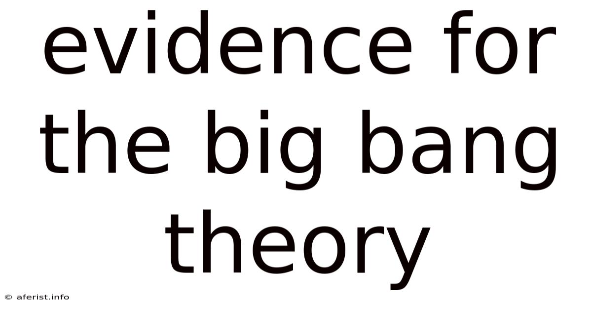 Evidence For The Big Bang Theory