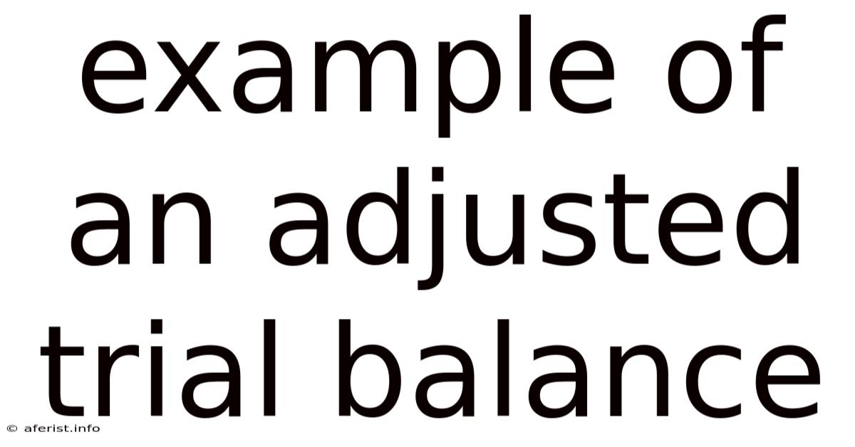 Example Of An Adjusted Trial Balance