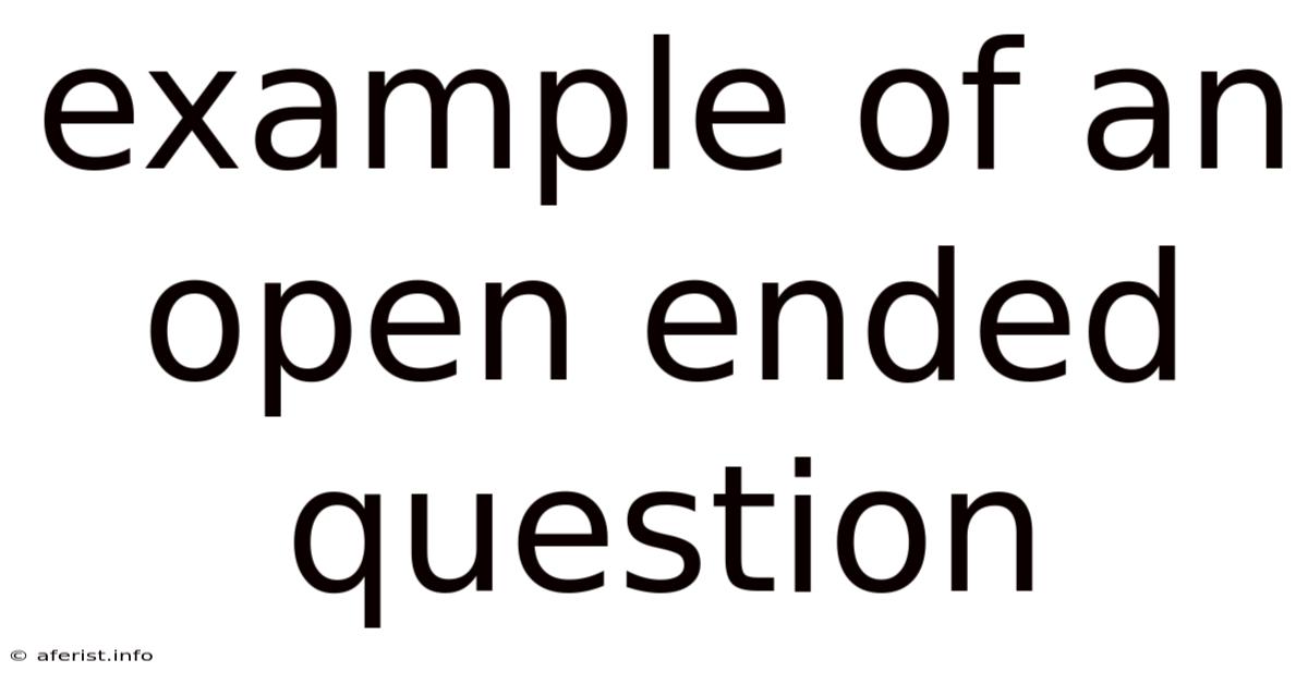 Example Of An Open Ended Question