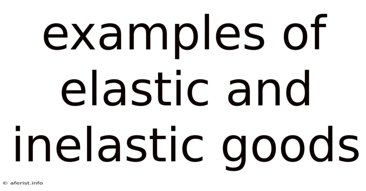 Examples Of Elastic And Inelastic Goods