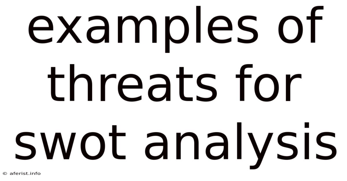 Examples Of Threats For Swot Analysis