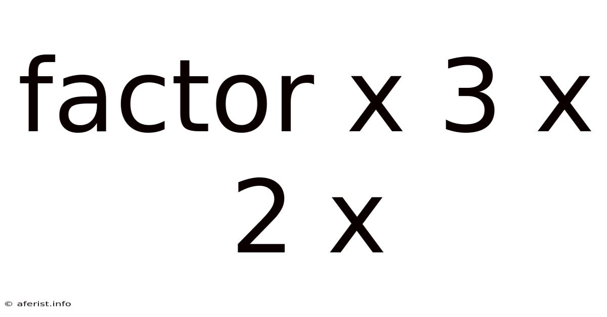 Factor X 3 X 2 X