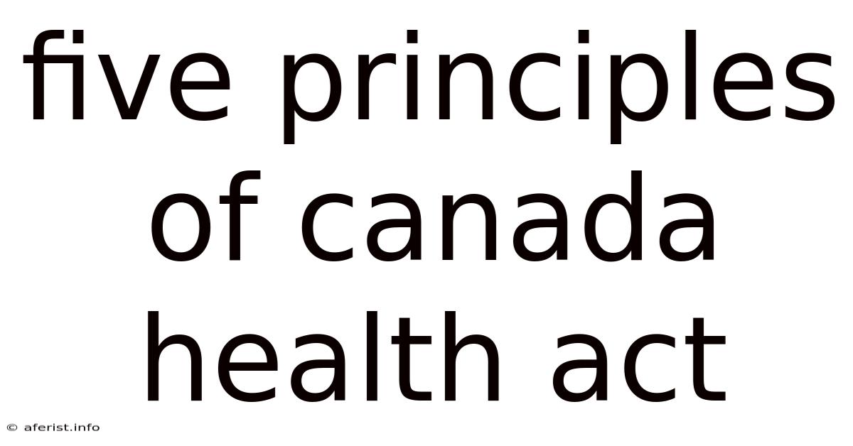Five Principles Of Canada Health Act