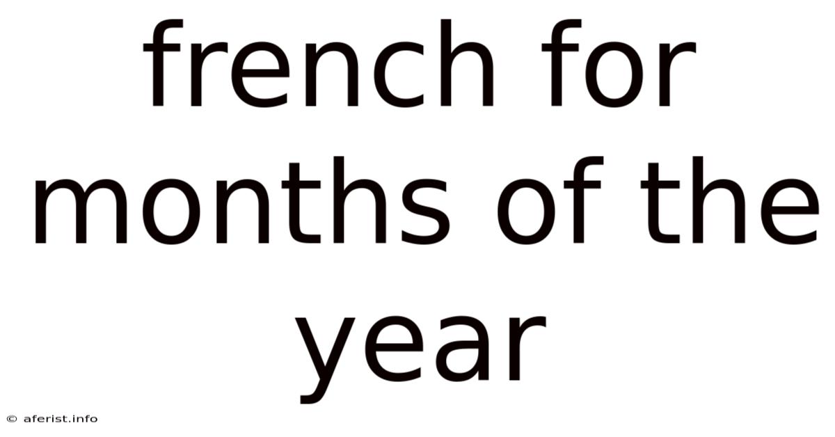 French For Months Of The Year