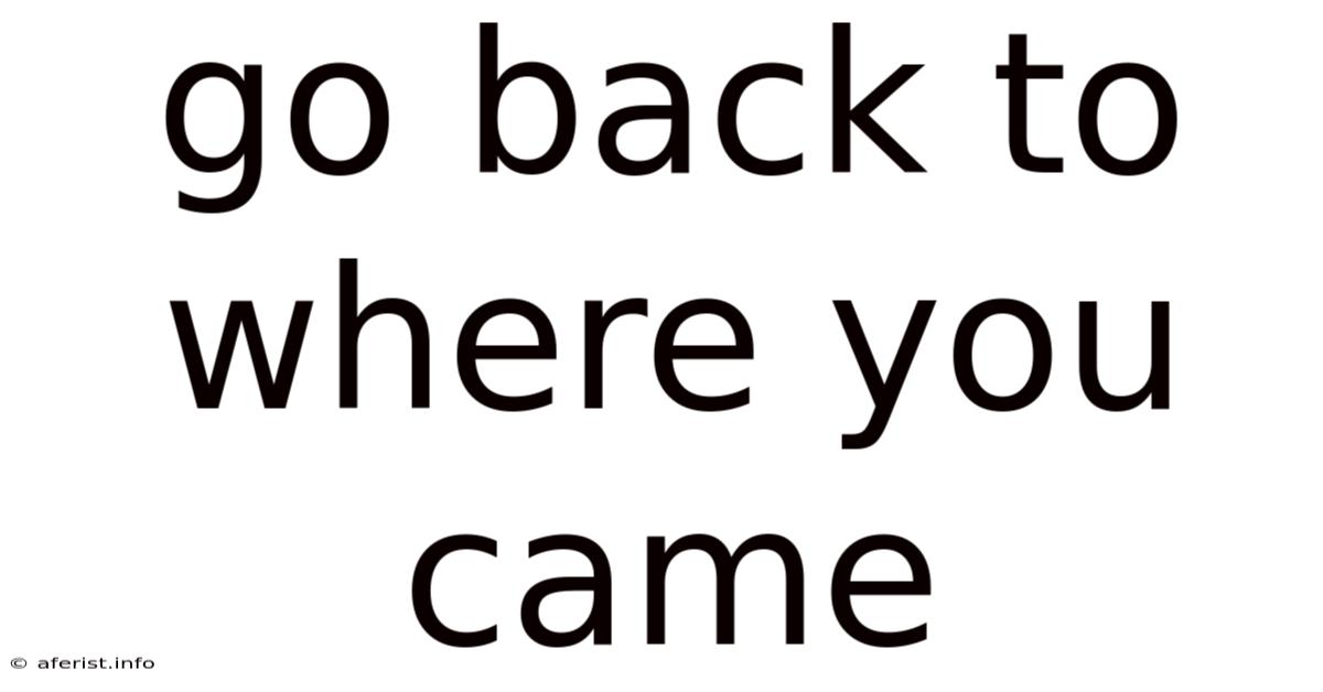 Go Back To Where You Came