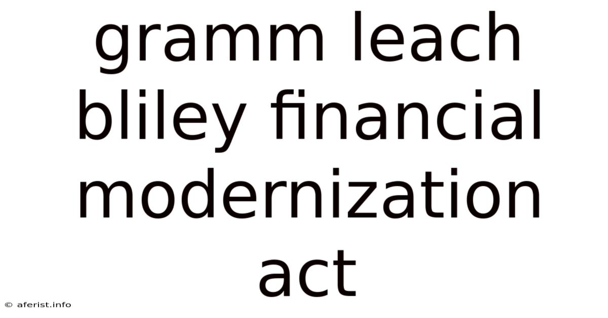 Gramm Leach Bliley Financial Modernization Act