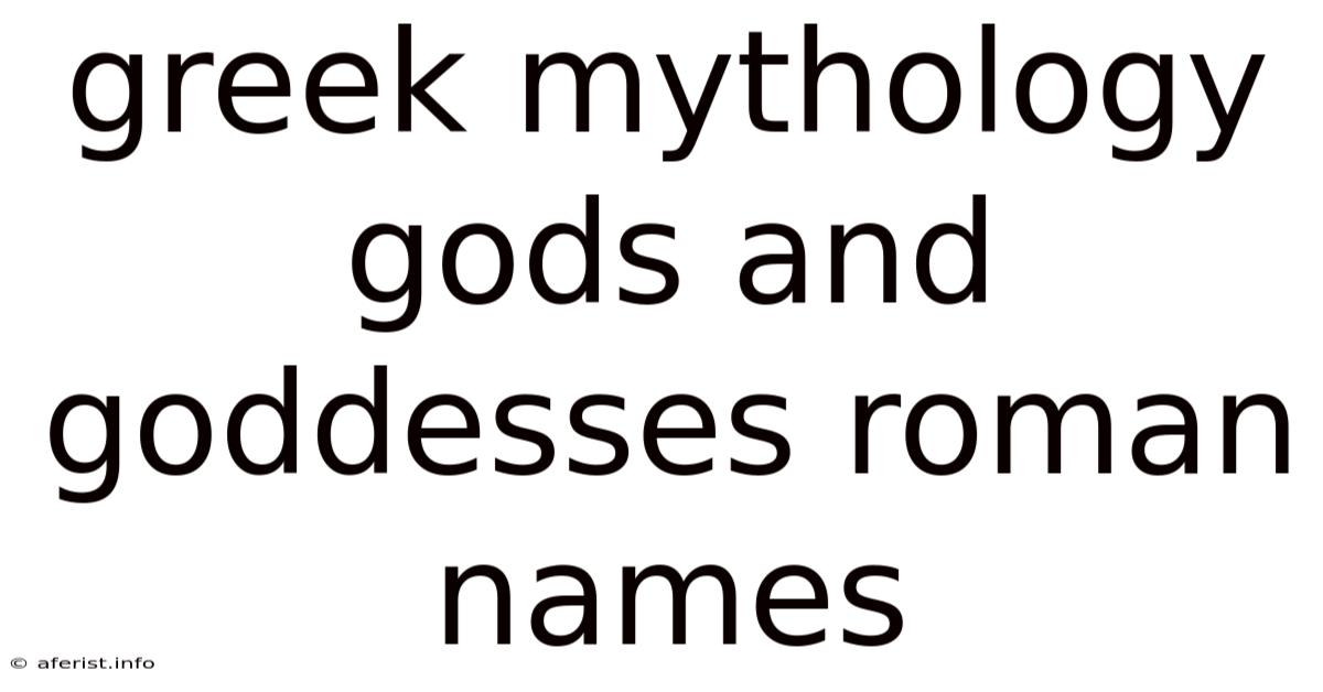 Greek Mythology Gods And Goddesses Roman Names