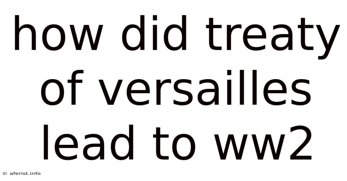 How Did Treaty Of Versailles Lead To Ww2