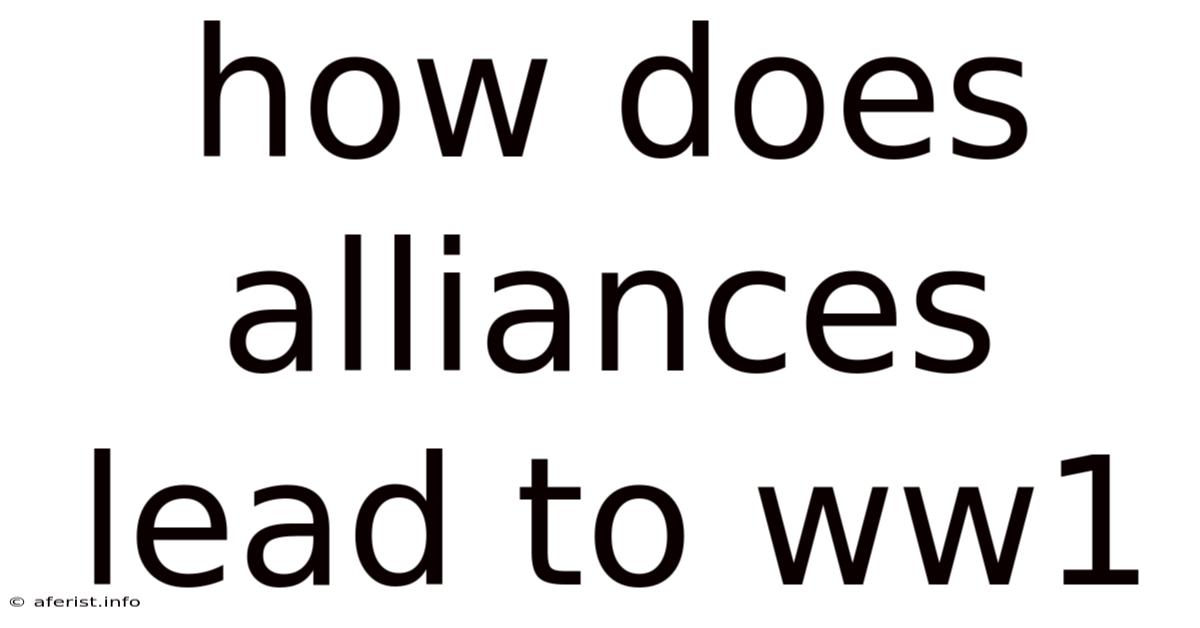 How Does Alliances Lead To Ww1