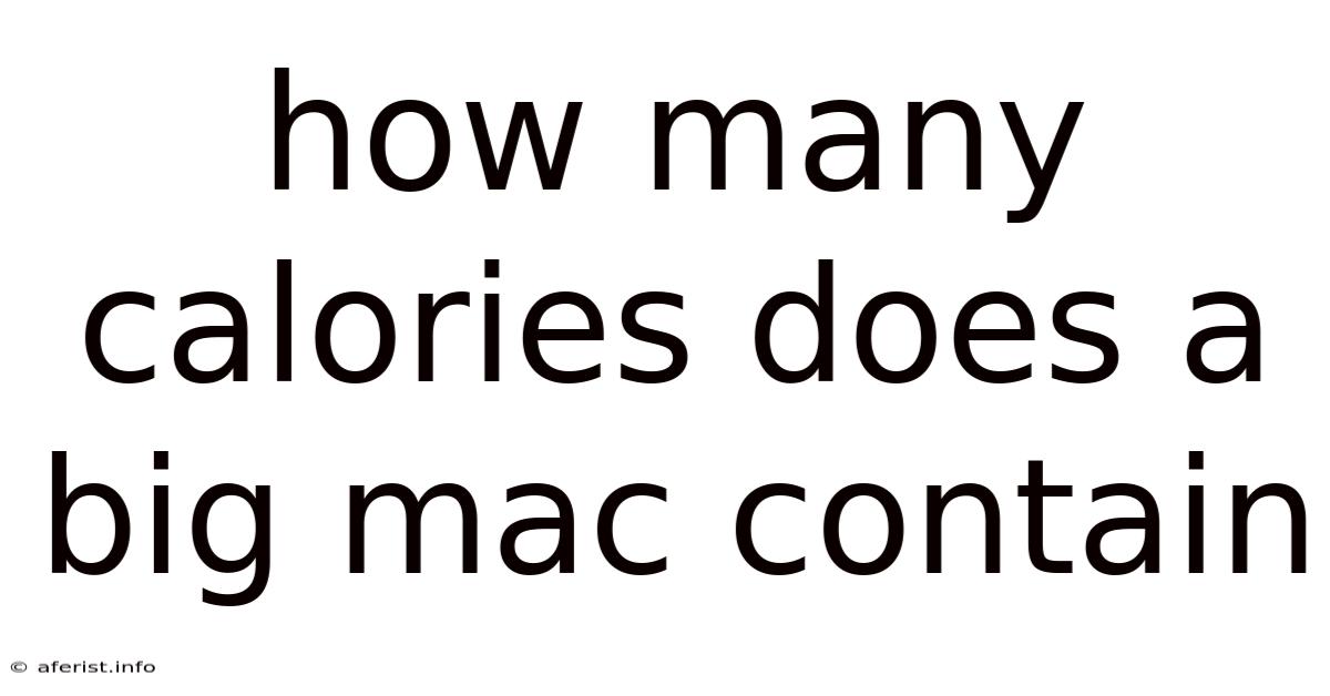 How Many Calories Does A Big Mac Contain