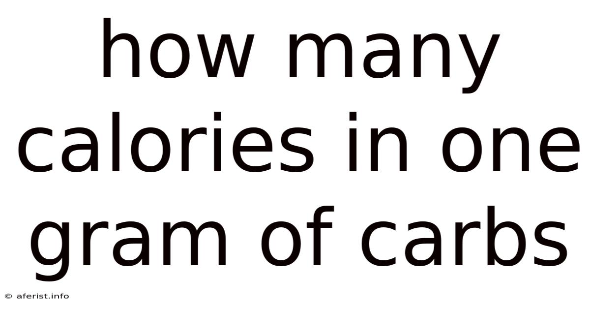 How Many Calories In One Gram Of Carbs