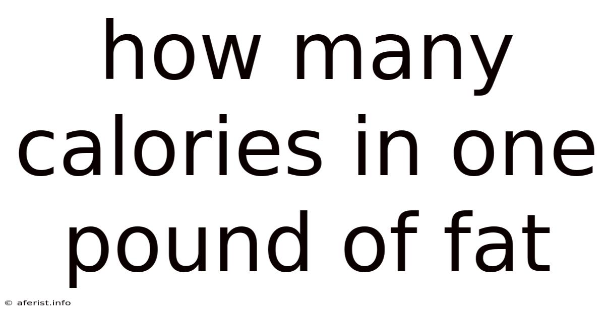 How Many Calories In One Pound Of Fat