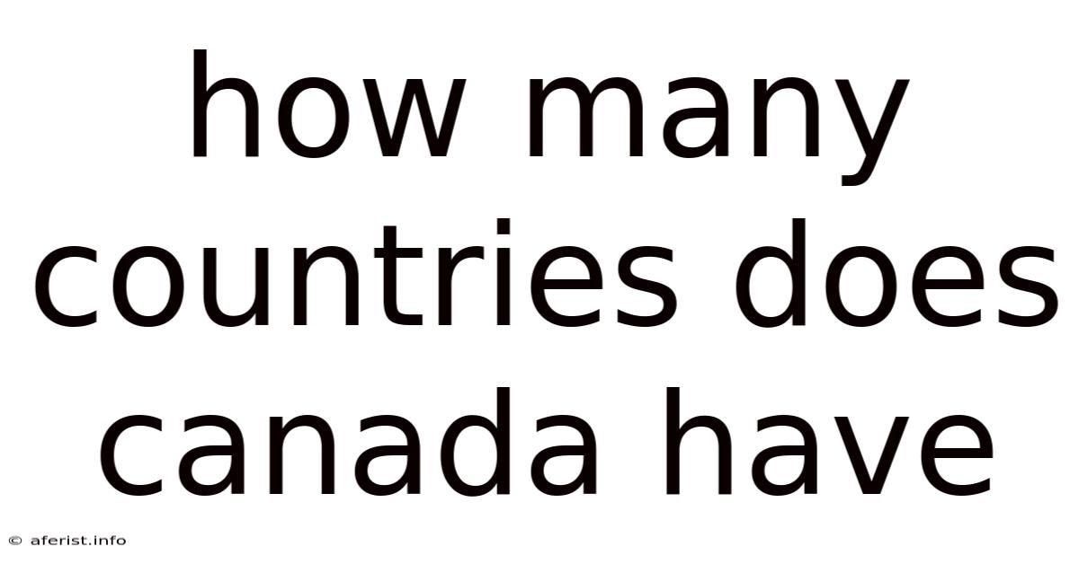How Many Countries Does Canada Have