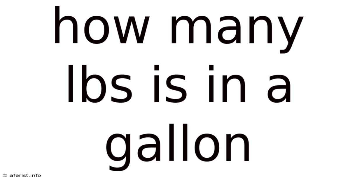 How Many Lbs Is In A Gallon