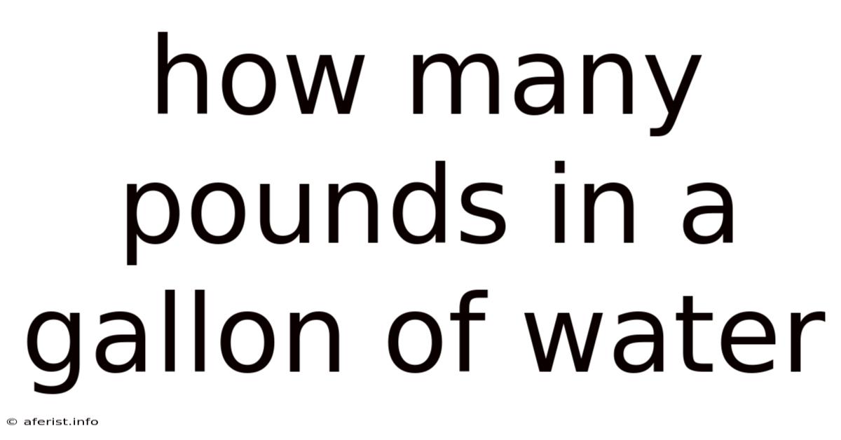 How Many Pounds In A Gallon Of Water