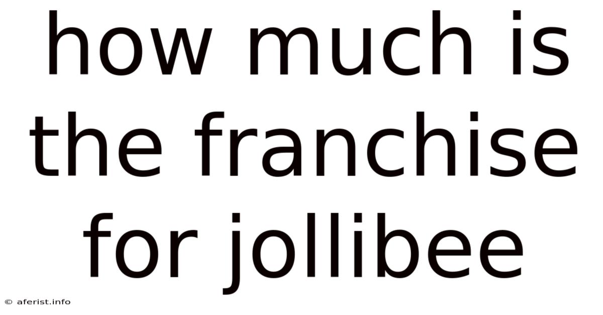 How Much Is The Franchise For Jollibee