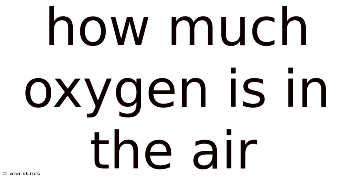 How Much Oxygen Is In The Air
