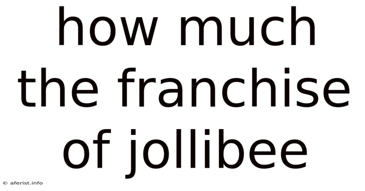 How Much The Franchise Of Jollibee