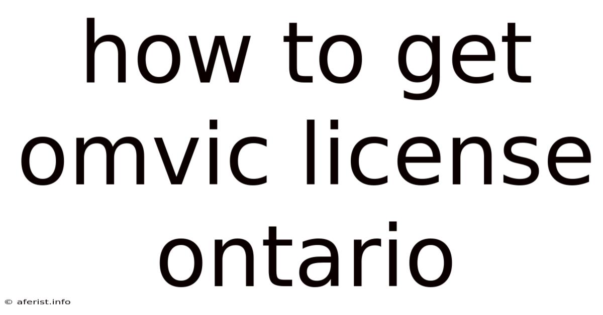 How To Get Omvic License Ontario