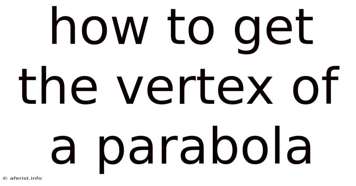 How To Get The Vertex Of A Parabola