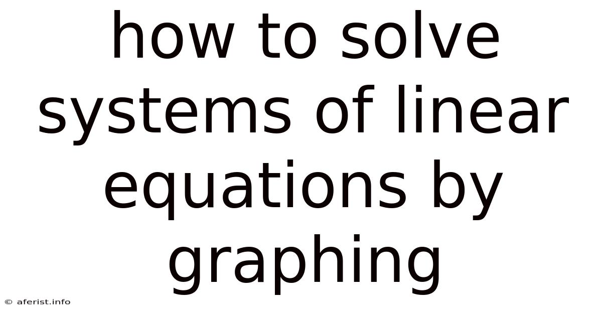 How To Solve Systems Of Linear Equations By Graphing