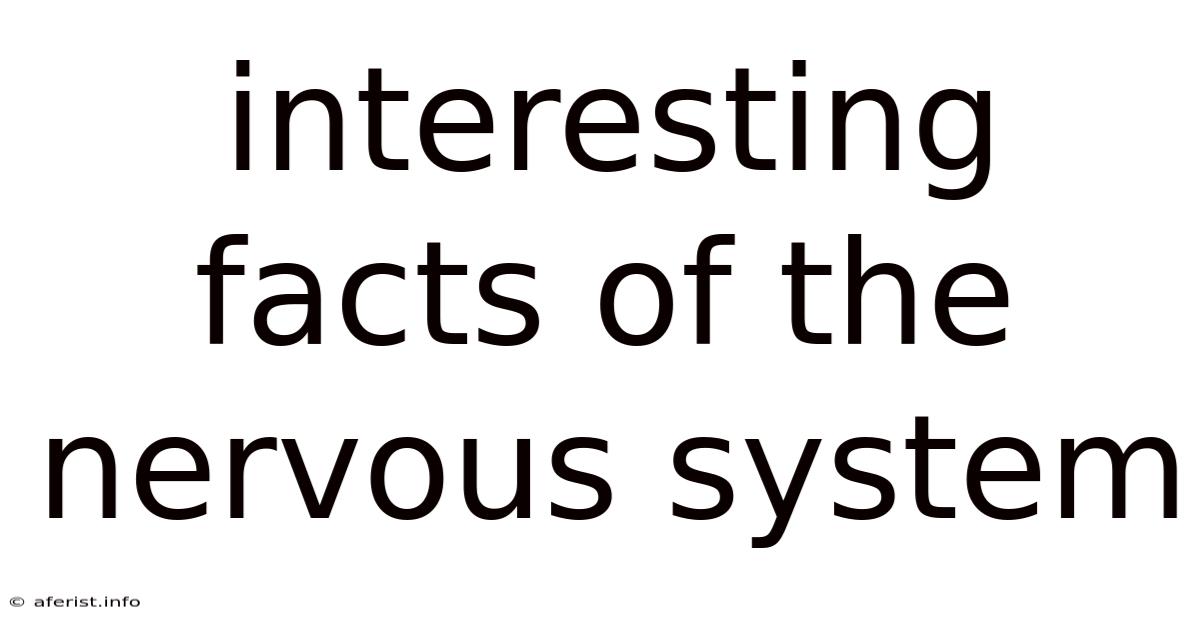 Interesting Facts Of The Nervous System