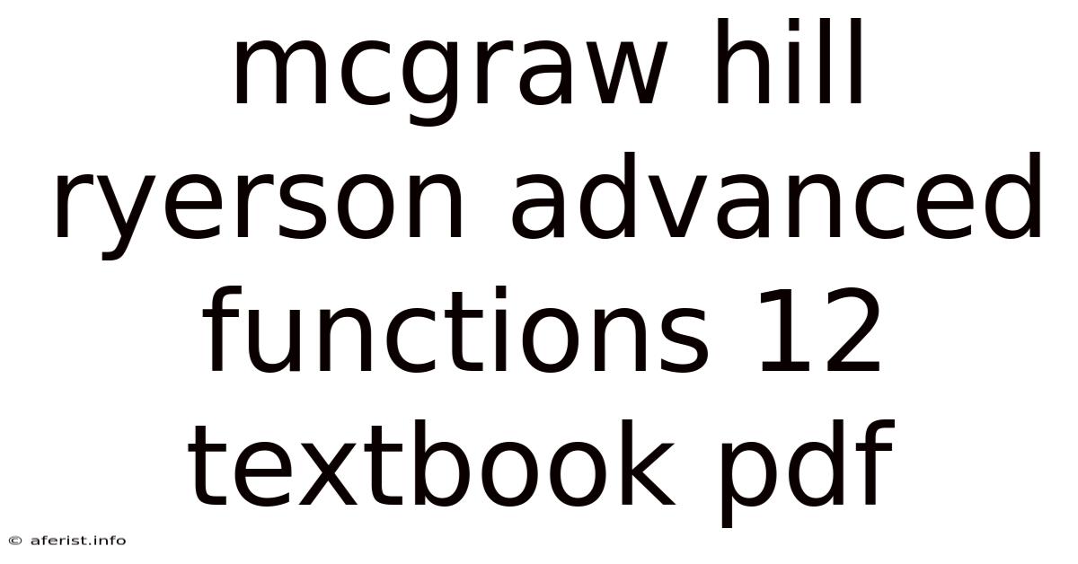 Mcgraw Hill Ryerson Advanced Functions 12 Textbook Pdf
