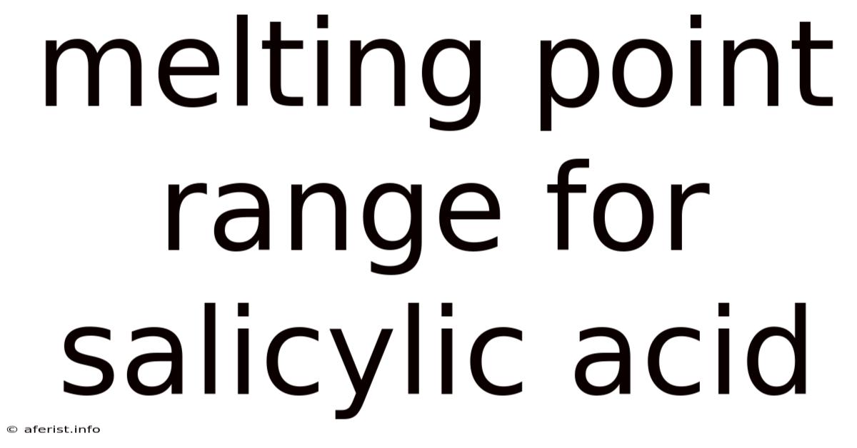 Melting Point Range For Salicylic Acid