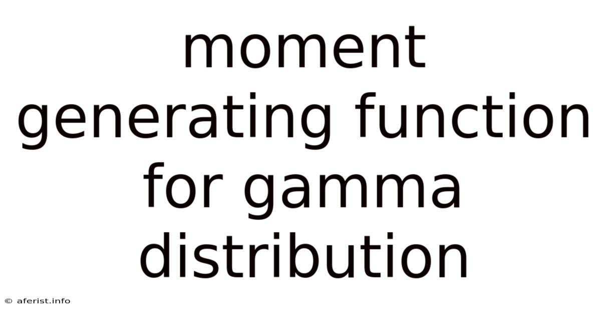Moment Generating Function For Gamma Distribution
