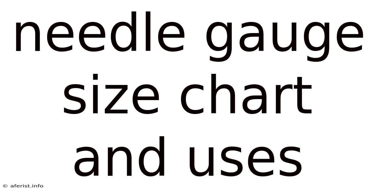 Needle Gauge Size Chart And Uses