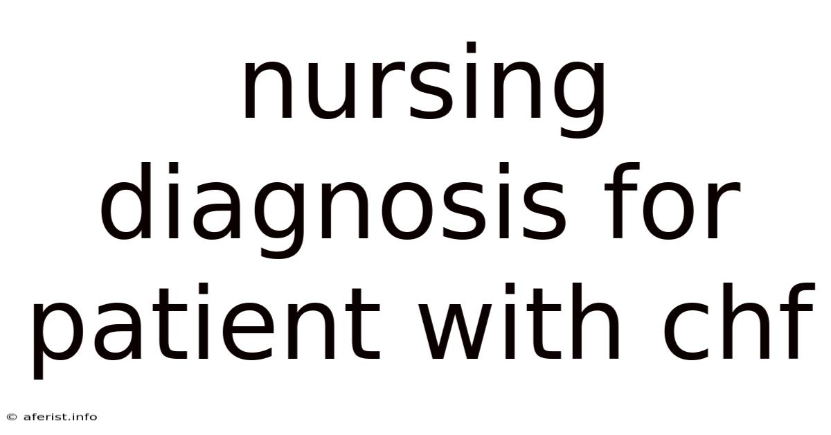 Nursing Diagnosis For Patient With Chf