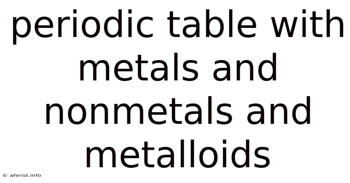 Periodic Table With Metals And Nonmetals And Metalloids