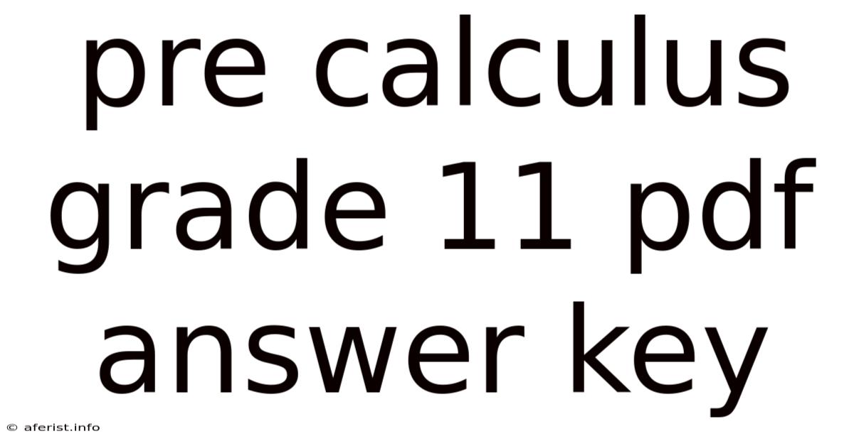 Pre Calculus Grade 11 Pdf Answer Key