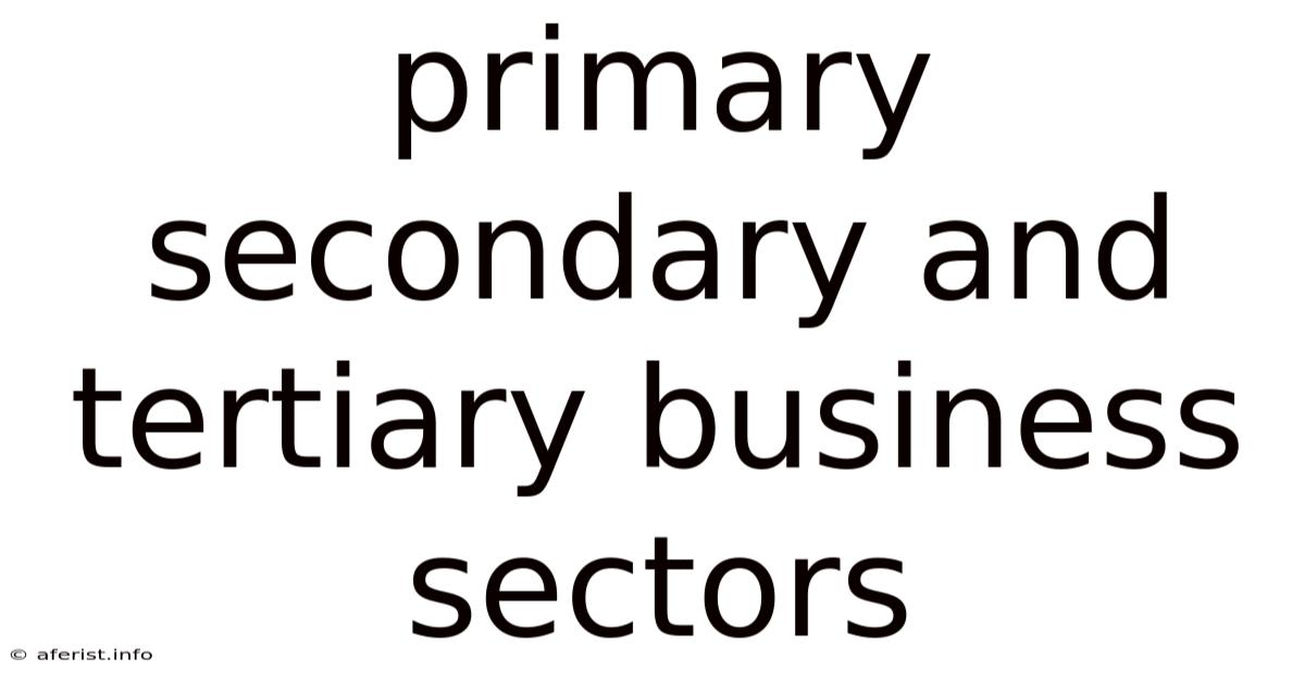 Primary Secondary And Tertiary Business Sectors