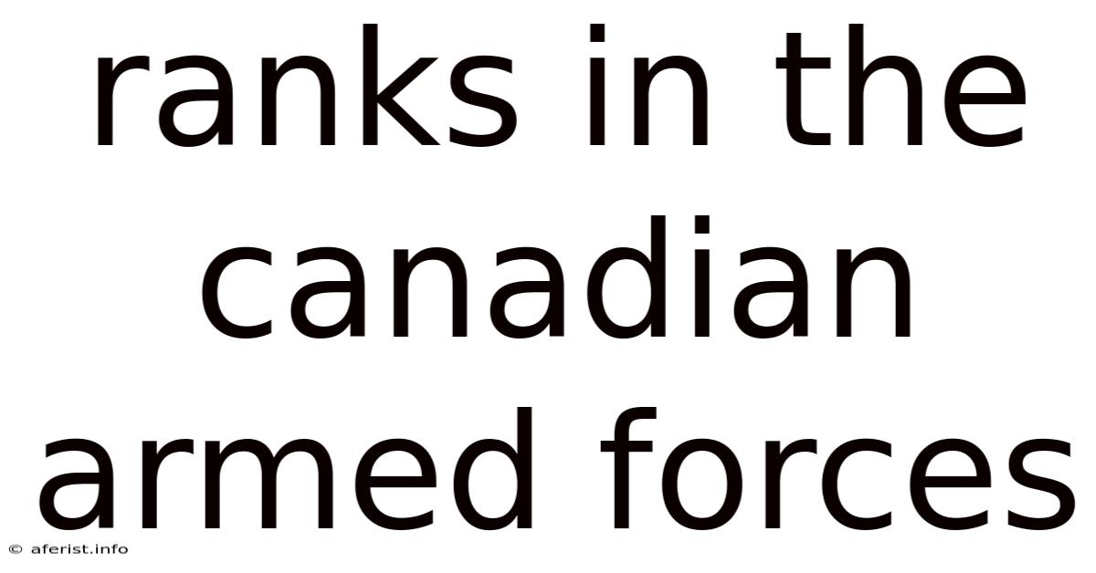 Ranks In The Canadian Armed Forces