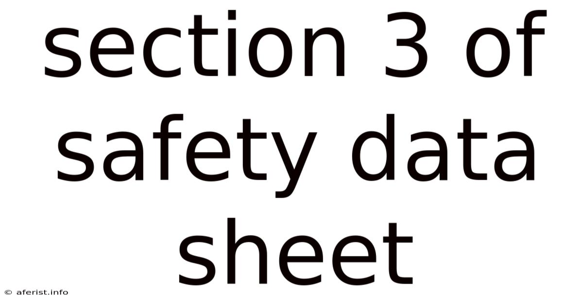 Section 3 Of Safety Data Sheet