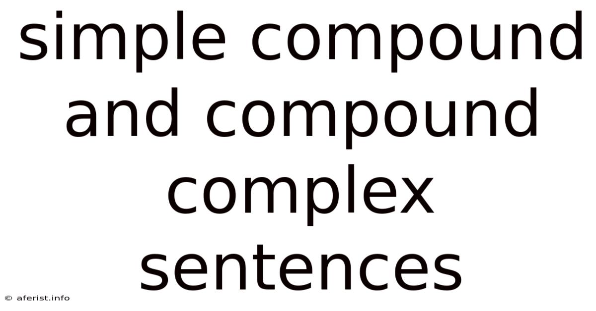 Simple Compound And Compound Complex Sentences