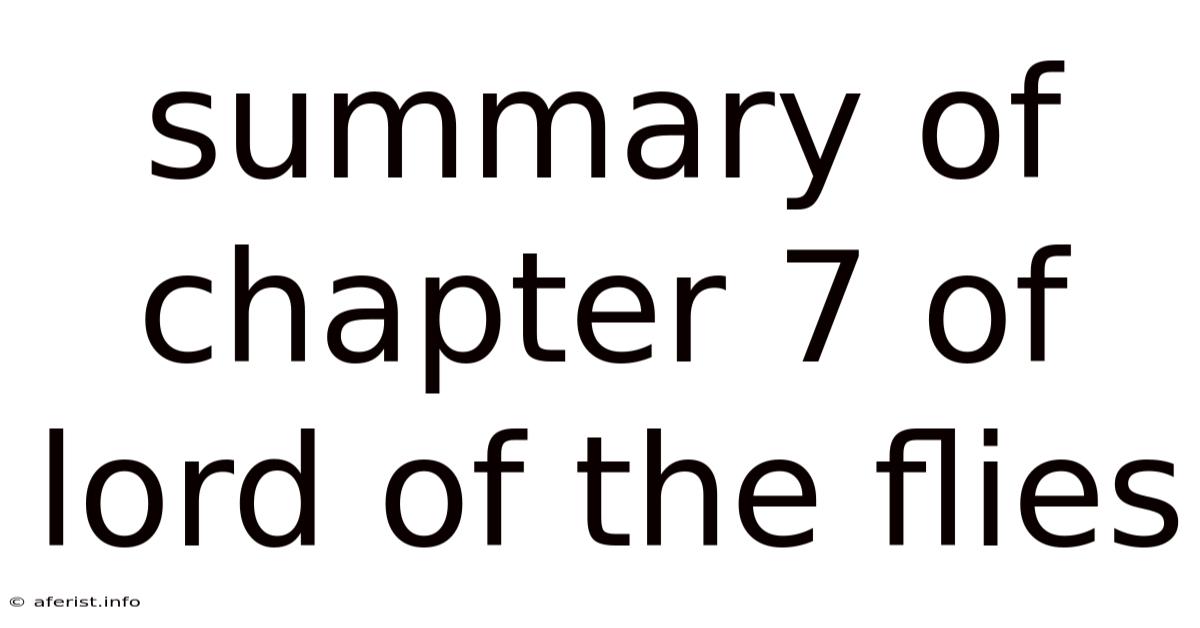 Summary Of Chapter 7 Of Lord Of The Flies