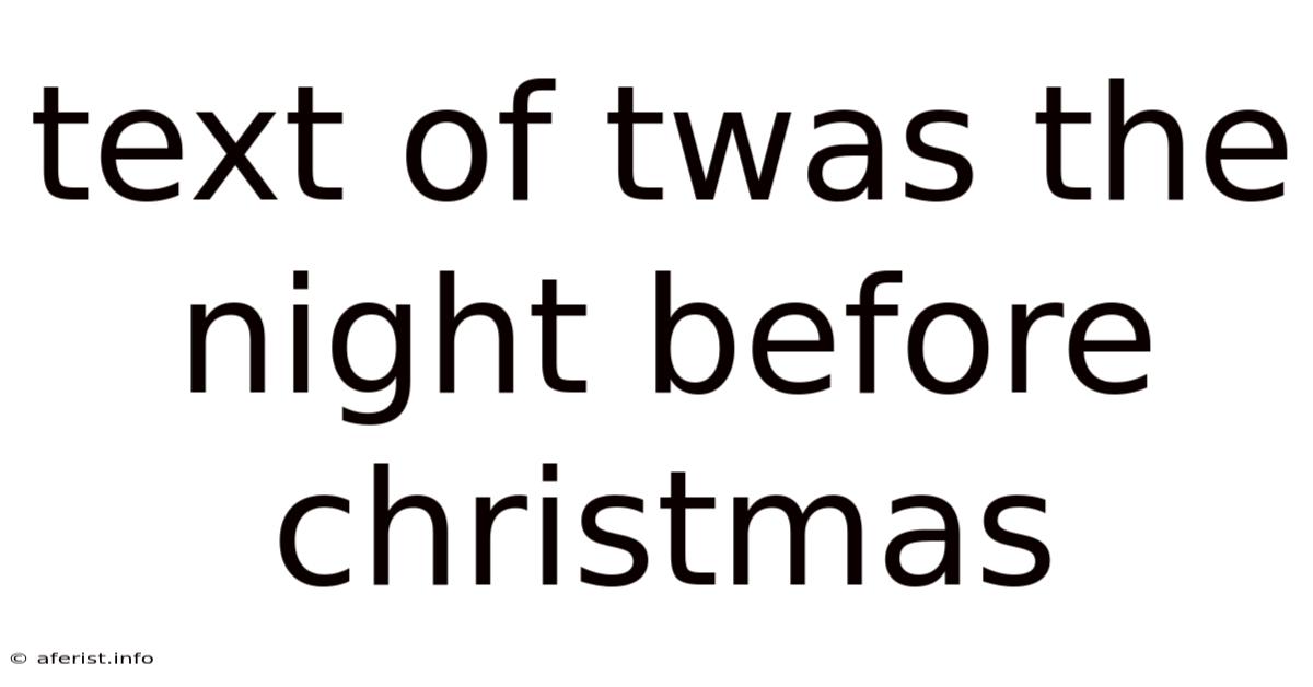 Text Of Twas The Night Before Christmas
