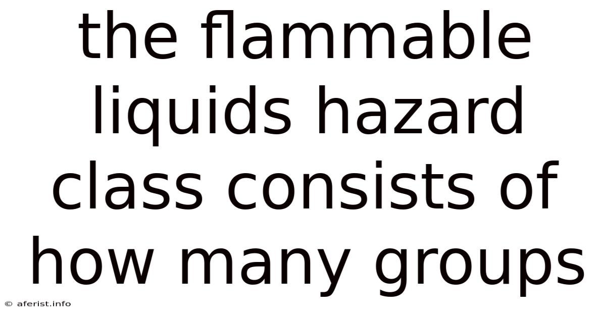 The Flammable Liquids Hazard Class Consists Of How Many Groups
