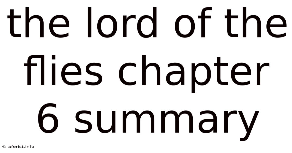 The Lord Of The Flies Chapter 6 Summary